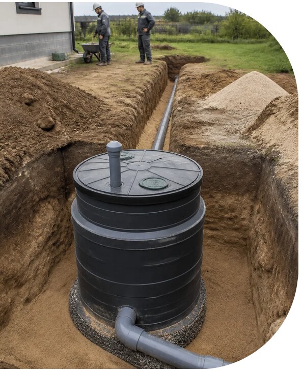 Профессиональная установка септика для частного дома в Киселёвске